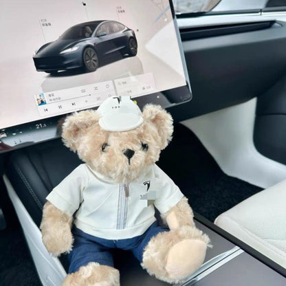 EVKITT Cyber Inspired Sammelpuppe für Tesla-Besitzer Minimalistisches Auto-Armaturenbrett-Maskottchen (Premium Hypoallergener Baumwolle, 25cm 1 Stk.)