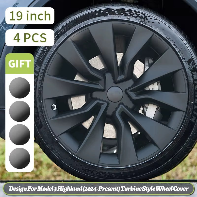 EVKITT 4PCS For Model3 Highland 2024-2026 19 Inch Sport Performance Wheel Cap Automobile Full Rim Cover Accessories Design For Tesla