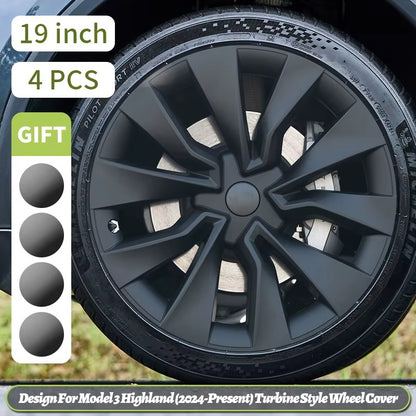 EVKITT 4PCS For Model3 Highland 2024-2026 19 Inch Sport Performance Wheel Cap Automobile Full Rim Cover Accessories Design For Tesla