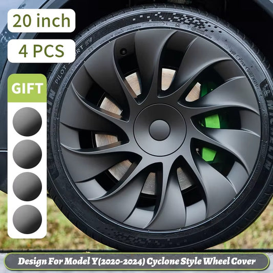 EVKITT 4PCS for Model Y 2020-2024 Cyclone Wheel Cover 20 inch Full Cover Hubcaps Automobile Replacement Accessorie for Tesla