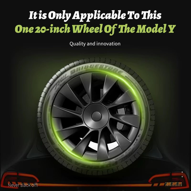 EVKITT 4PCS for Model Y 2020-2024 Cyclone Wheel Cover 20 inch Full Cover Hubcaps Automobile Replacement Accessorie for Tesla