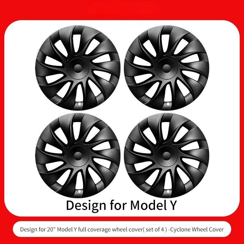 EVKITT 4PCS for Model Y 2020-2024 Cyclone Wheel Cover 20 inch Full Cover Hubcaps Automobile Replacement Accessorie for Tesla