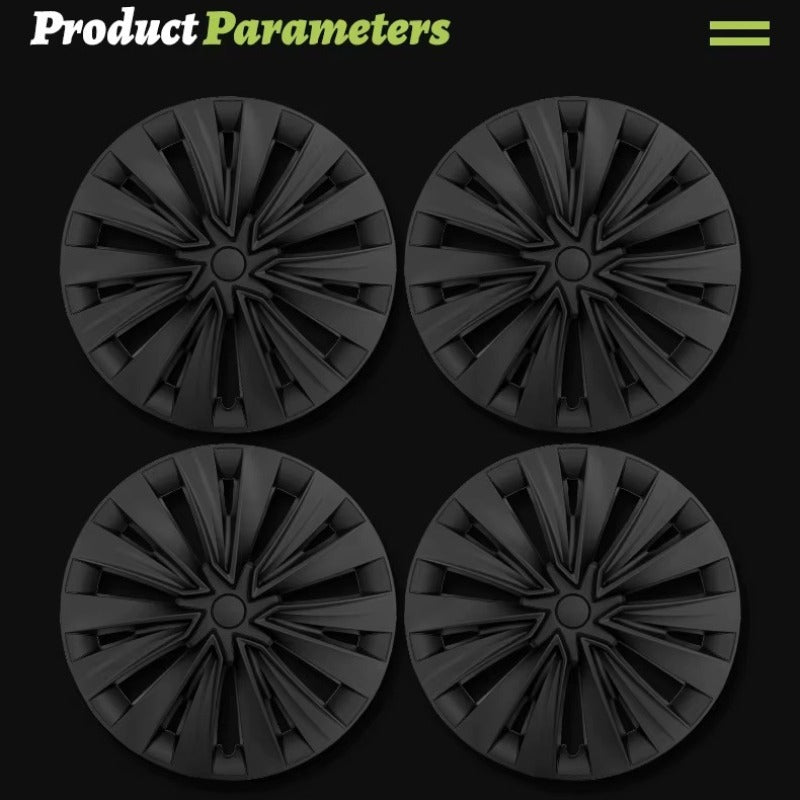EVKITT 4PCS for Model Y 2020-2024 4PCS 19 Inch New Turbine Style Matte Black Hubcap Cover Hub Cap Replacement Wheel Cap for Tesla