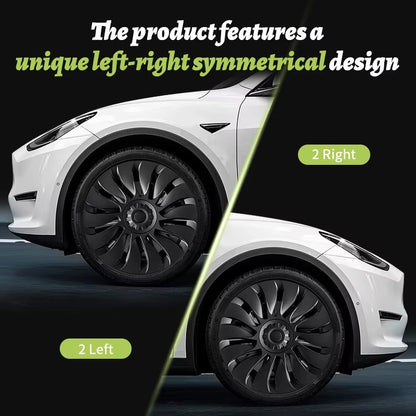 EVKITT 4PCS for Model Y 2020-2024 19 Inch Storm Style Wheel Cover Performance Replacement Hubcap Full Rim Cover Accessorie for Tesla