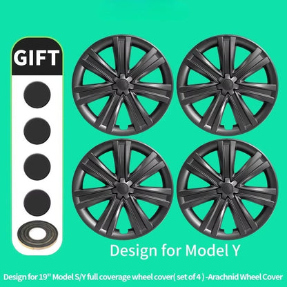 EVKITT 4PCS for Model Y 2020-2024 19 Inch Storm Style Wheel Cover Performance Replacement Hubcap Full Rim Cover Accessorie for Tesla