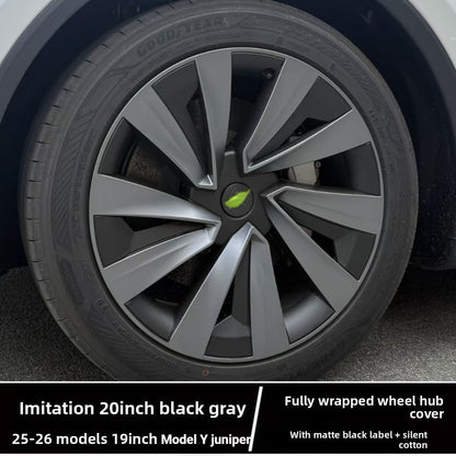 EVKITT 4PCS for New Model Y 2025-2026 Juniper 19in Turbine Style Hubcap Rim Cover Accessories Hub Cap Automobile Wheel Cap for Tesla