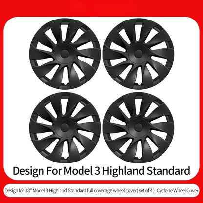 EVKITT 4PCS for Tesla 2026 Model 3 Highland Standard 18 Hub Caps, Full Rim Covers Replacement Wheel Cover Accessories for Standard Edition