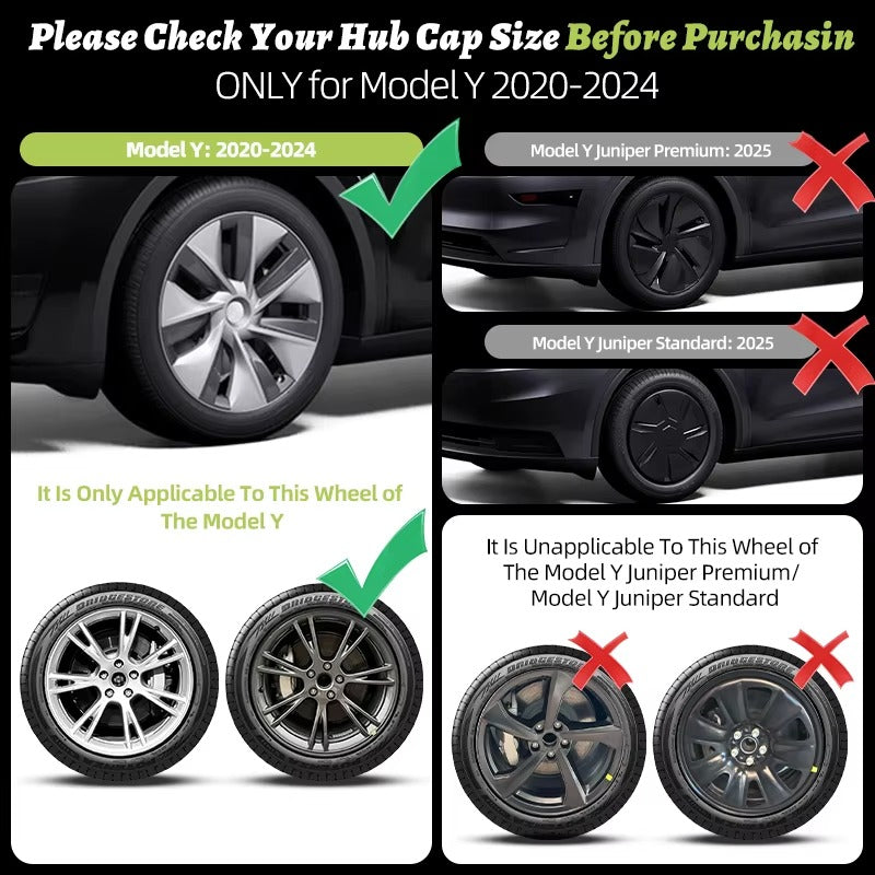 EVKITT 4pcs for Tesla 2020-2024 Model Y 19 inch Arachnid Web Hub Caps Car Hub Caps Full Rim Covers Replacement Wheel Cover Accessories