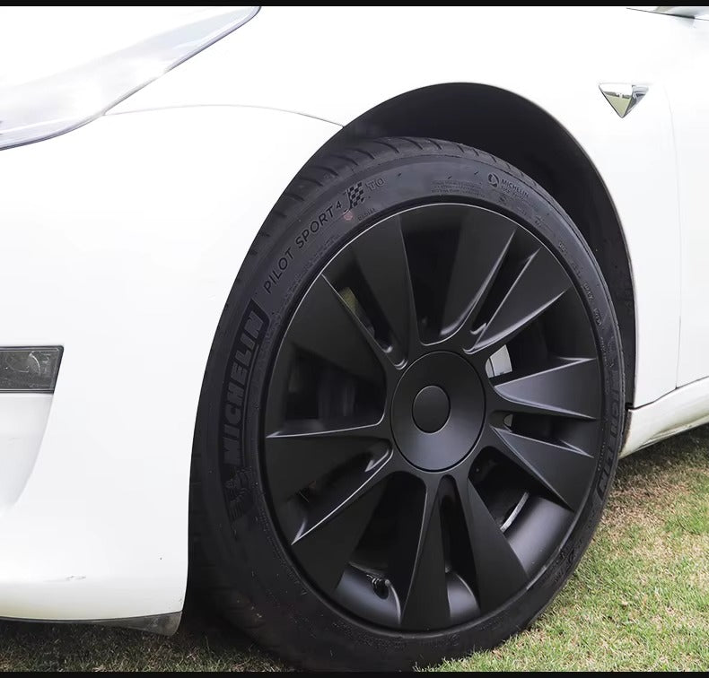 EVKITT 4PCS for Model 3 2017-2023 18 Inch Knife Wheel Cover Hubcaps Whirl Cap Rim Cover Replacement Wheel Cap Accessories for Tesla