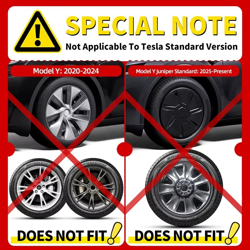 EVKITT 4PCS for Tesla Model Y 2025-2026 Juniper 19 Inch Smooth Style Hubcap Hub Cap Full Rim Cover Replacement Wheel Cap Accessories