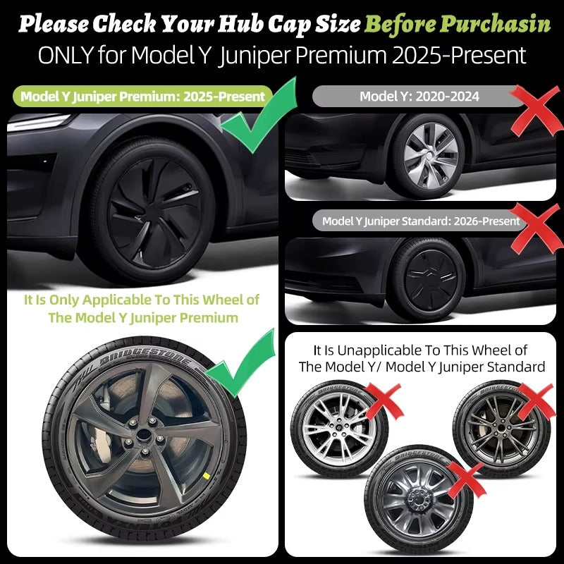 EVKITT 4PCS for New Model Y 2025-2026 Juniper 19in Turbine Style Hubcap Rim Cover Accessories Hub Cap Automobile Wheel Cap for Tesla