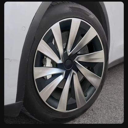EVKITT 4PCS for New Model Y 2025-2026 Juniper 19in Turbine Style Hubcap Rim Cover Accessories Hub Cap Automobile Wheel Cap for Tesla