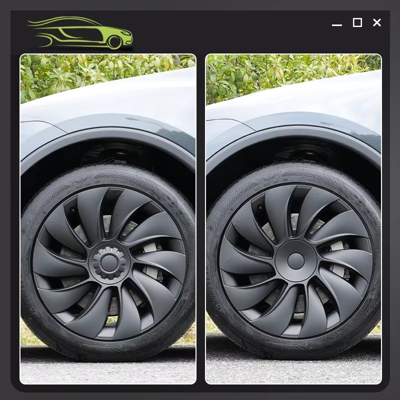 EVKITT 4PCS for New Model Y 2025-2026 Juniper 19in Turbine Texture Style Hubcap Rim Cover Accessories Hub Cap Automobile Wheel Cap