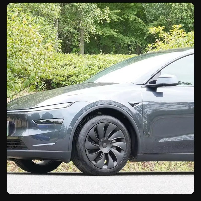 EVKITT 4PCS for New Model Y 2025-2026 Juniper 19in Turbine Texture Style Hubcap Rim Cover Accessories Hub Cap Automobile Wheel Cap
