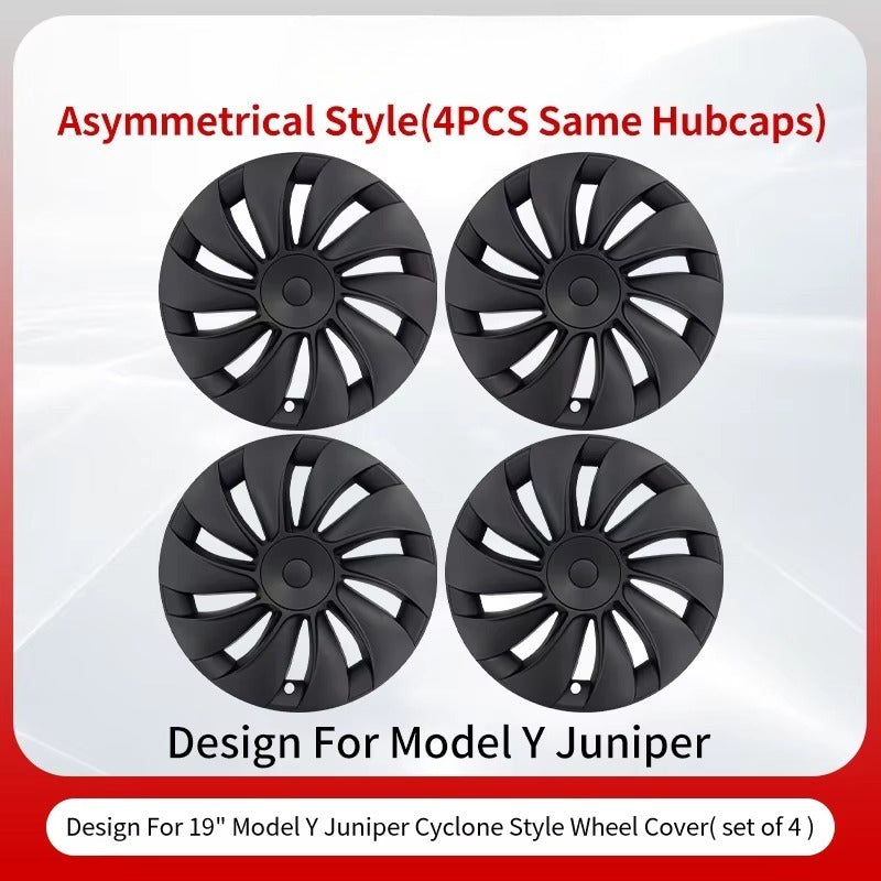 EVKITT 4PCS for New Model Y 2025-2026 Juniper 19in Turbine Texture Style Hubcap Rim Cover Accessories Hub Cap Automobile Wheel Cap