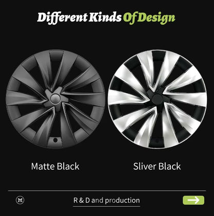 EVKITT 4PCS for New Model Y 2025-2026 Juniper 20 Inch 4PCS Turbine Style Black Hubcap Rim Cover Hub Cap Wheel Cap for Tesla