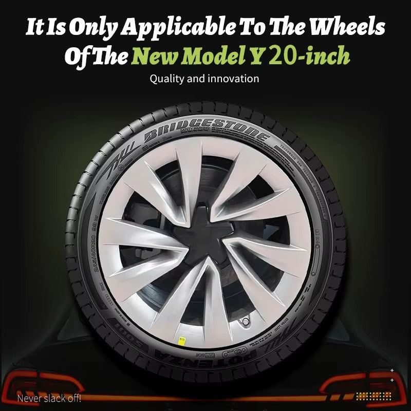 EVKITT 4PCS for New Model Y 2025-2026 Juniper 20 Inch 4PCS Turbine Style Black Hubcap Rim Cover Hub Cap Wheel Cap for Tesla