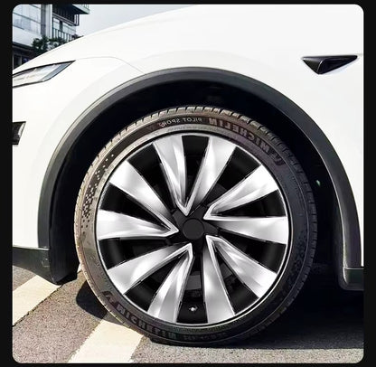 EVKITT 4PCS for New Model Y 2025-2026 Juniper 20 Inch 4PCS Turbine Style Black Hubcap Rim Cover Hub Cap Wheel Cap for Tesla