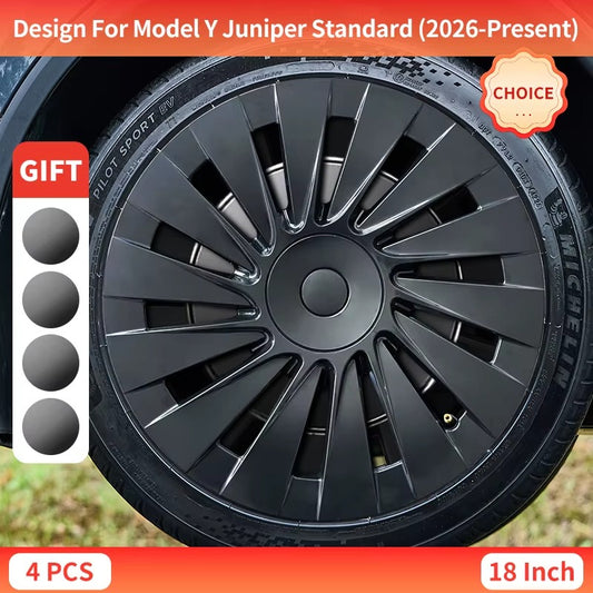 EVKITT 4PCS for Tesla Model Y 2026 Standard 18inch Hub Caps, Full Rim Covers Replacement Wheel Cover Accessories for Standard Edition