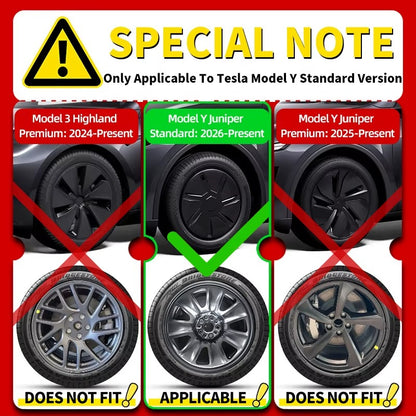 EVKITT 4PCS for Tesla Model Y 2026 Standard 18inch Hub Caps, Full Rim Covers Replacement Wheel Cover Accessories for Standard Edition