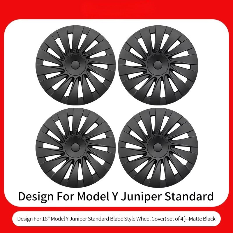 EVKITT 4PCS for Tesla Model Y 2026 Standard 18inch Hub Caps, Full Rim Covers Replacement Wheel Cover Accessories for Standard Edition