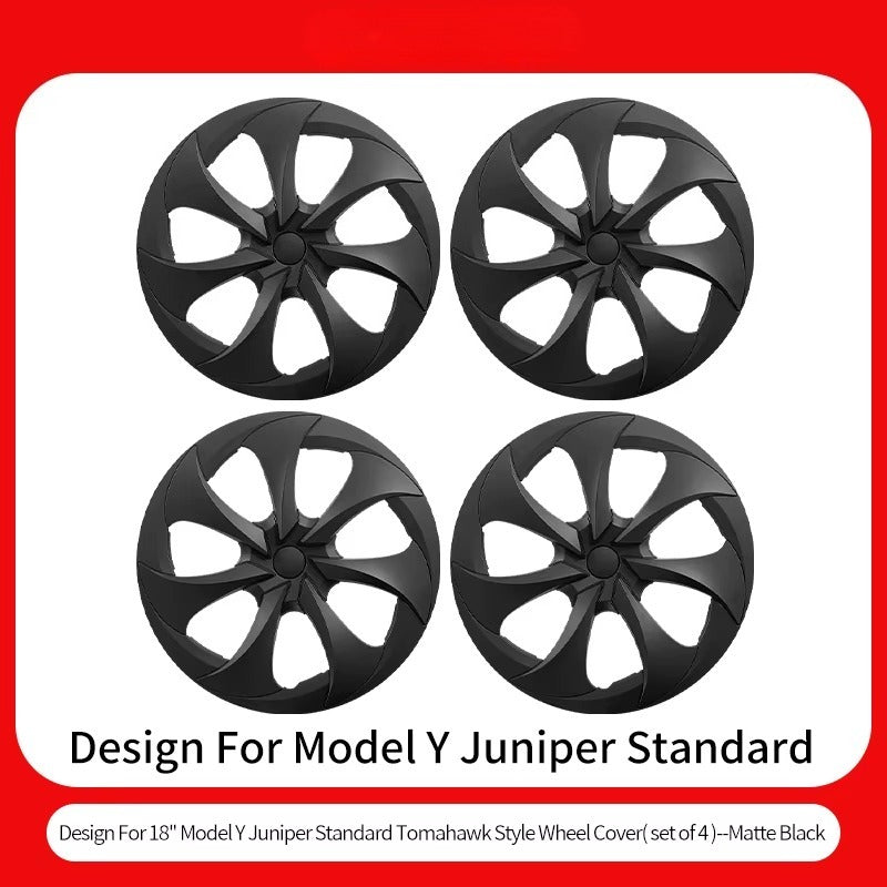 EVKITT 4PCS for Tesla Model Y 2026 Standard 18inch Hub Caps, Full Rim Covers Replacement Wheel Cover Accessories for Standard Edition