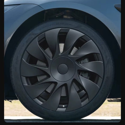 EVKITT 4PCS for 2026 Model 3 Standard 18 inch Wheel Cover Cyclone Style Hub Cover Cap Replacement Accessories Hubcaps Design for Tesla