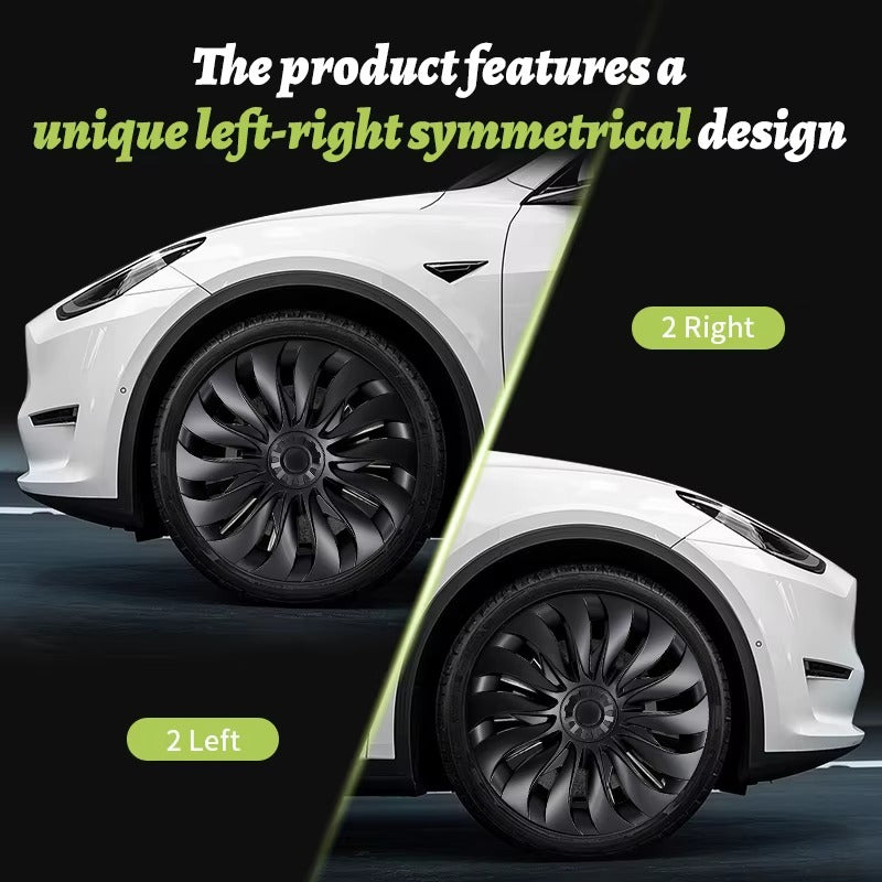 EVKITT 4PCS for Model 3 Highland (2024-2026) 18 Inch Right＆Left Hubcaps Storm Style Replacement Accessories Wheel Cover for Tesla