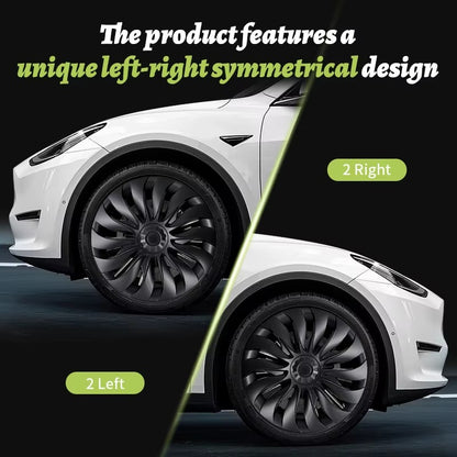 EVKITT 4PCS for Model 3 Highland (2024-2026) 18 Inch Right＆Left Hubcaps Storm Style Replacement Accessories Wheel Cover for Tesla