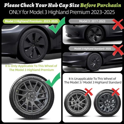 EVKITT 4PCS for Model 3 Highland 2024+Prese Wheel Cover 18 Inch Hubcap Arachnid Style Wheel Cover Rim Hubcaps Car Protection for Tesla