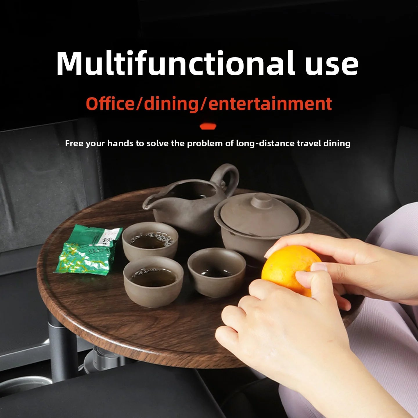 EVKITT 360° Swivel Floating Tray Table Cup Holder Expander for Tesla Model 3 Model Y Universal