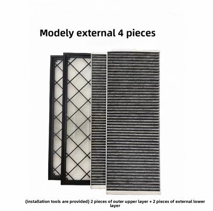 EVKITT for Tesla Model 3 Model Y 2021–2026 HEPA Air Conditioner Air Filter Element Inner & Outer Full Set Activated Carbon Cabin Filter 6-Piece Kit Replacement Accessory