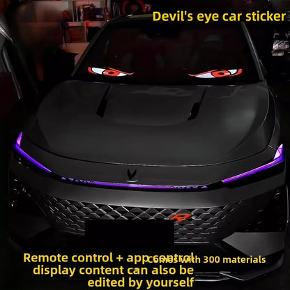 EVKITT Car Devil's Eye Dynamic LED Display for Tesla Model Y 3 S X & Trucks (Flexible Polymer, App Control 2-Pack)