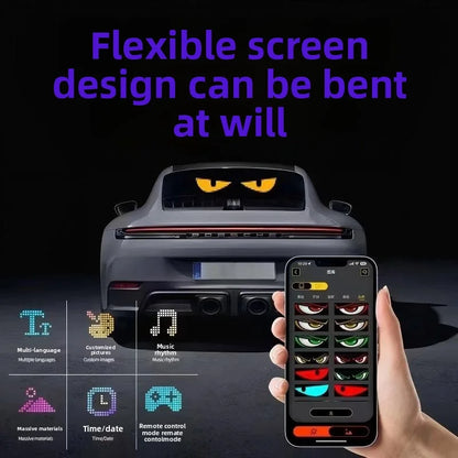 EVKITT Car Devil's Eye Dynamic LED Display for Tesla Model Y 3 S X & Trucks (Flexible Polymer, App Control 2-Pack)