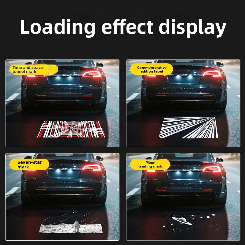 EVKITT Rear Collision Avoidance Laser Projection Light LED License Plate Welcome Lamp for Tesla Model 3Y Model 3 Highland (Premium Quartz Glass Lens, Ultra-Bright 1-Piece Set)
