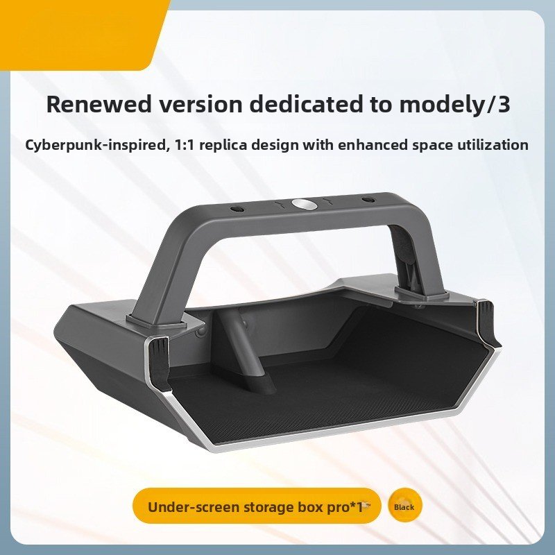 EVKITT Center Console Screen Storage Box for Tesla Model Y Juniper & Model 3 Highland 2024-2026 Magnetic Cyber Style Organizer